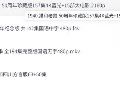 《猫和老鼠》1-14季 +15部大电影 +四川话和东北话版本+50周年珍藏版.2160p